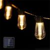 Guirnalda de Luces LED Solar Guirnalda de Luces de Bombilla Bombilla Edison Exterior Impermeable Patio Luz Decorativa de Navidad
