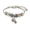 Pulsera Panjia Dora DIY con Cuentas Transfronteriza Explosiones Corona Aleación Gota de Aceite Corazón Candado Diamante Adhesivo Lazo Cobre