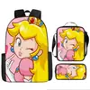 Transfronteiriça Novo Produto Princesa Princesa Princesa Princesa Super Mario Mochila Escolar Mochila de Estudante Bolsa de Ombro Desenho Animado