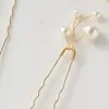 Horquilla de Perlas Transfronteriza para Mujer, Adorno de Cabeza Sencillo para Novia, Peinado Hanfu, Pin en Forma de U, Accesorios para el Cabello de Estilo Retro Europeo y Americano