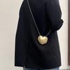 Bolso de Cadena Texturizado en Forma de Corazón, Bolso Cruzado de Hombro de Moda para Mujer, Bolso Coreano de Nicho Tb, Bolso Versátil de Moda con Lentejuelas