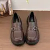 Mocasines para mujer estilo británico, modernos zapatos retro JK de charol, nuevos slip-on, zapatos de suela gruesa para primavera y otoño 2026