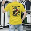 Lan Sheng Yi Camiseta de Manga Curta Masculina Gola Redonda Moda Verão 2025 Estampada Slim Fit Meia Manga Roupas Camiseta Masculina de Qualidade