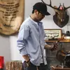 Camisa Retro Jelenuo con Cuello Alto para Hombre de Manga Larga Otoño 2026 Nueva Tendencia Holgada Casual Negra Camisa para Hombre