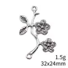 32x 24mm 1.5g plata antigua accesorios DIY flor colgante de flor conector