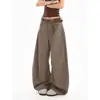 Jeans Scimitar con Diseño Curvo Lavado Retro Americano para Mujer, Nuevos Pantalones Anchos de Caída Holgados Adelgazantes de Otoño