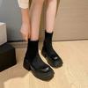 Botines Estilo Europeo para Mujer Tacón Grueso Otoño e Invierno 2023 Nicho Suela Gruesa Botas Elásticas Aumentadas Botines Casuales Ajustados Tendencia ins