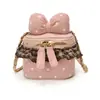 Bolsa caja de cuadros con lazo y encaje para niños y niñas, bolso cruzado infantil mini de lunares con cadena, bolso infantil nuevo