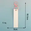 Tira de Tela de Correa con Borde de Bloqueo Liso Estilo Ins Logo Bordado de Doble Cara Llavero de Aviación Colgante de Bolsa Etiqueta Tejida DIY Pulsera