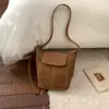 Bolso Cubo Retro de Gamuza Mate, Bolso de Calabaza de Moda y Tendencia, Nuevo Estilo Otoño e Invierno 2025 Bolso Cruzado para Teléfono Móvil de Mujer