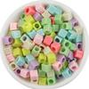 Cuentas cuadradas acrílicas con alfabeto, cuentas con alfabeto inglés de colores, cuentas cuadradas con agujeros grandes, cuentas para hacer tú mismo, cuentas, cuentas