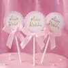 Cartão de Decoração de Bolo de Aniversário Feliz Cartão Escrevível Cartão Cartão de Bênção para Festa de Aniversário Infantil Bandeira Pacote com 3