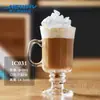 Copo de Vidro para Café Irlandês Criativo Copo Alto para Milkshake Copo Especial para Bebidas com Alça Copo para Sorvete Transparente Copo para Bebidas Quentes
