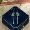Personalidad Esmalte Mariposa Gancho para Oreja Estilo Étnico Retro Artesanía de Goteo de Pegamento Pendientes con Borla Pendientes Accesorios diy