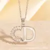Collar de Letras HD Estilo Ins de Lujo Ligero, Joyería con Colgante de Circonita Bicolor Dorado y Plateado, Cadena de Clavícula de Moda, Venta al por Mayor Transfronteriza