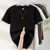 Camiseta Corta Personalizada con Logo Transfronteriza 240g para Mujer de Manga Corta Estampada Ajustada que Muestra el Ombligo Camiseta para Mujer
