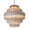 Casa Blanco Aritzia Villa de luxo leve estilo francês vintage sala de jantar e estar lustre de vidro multicamadas artístico