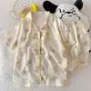 Entity Packing Nube Algodón Verano Nuevo Estilo Pijama para Mujer Delgado Dulce Dibujos Animados Manga Corta Pantalón Corto Conjunto de Ropa para el Hogar
