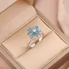 Anillo Giratorio de Descompresión Corazón Accesorio Giratorio Accesorio de Joyería para Mano Colgante Anillo Abierto Transfronterizo Trébol de Cuatro Hojas