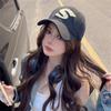 Gorra de béisbol para mujer Primavera y Otoño moda marca letras simple casual que hace que la cara se vea pequeña versátil estudiante pareja tapa blanda con visera hombres