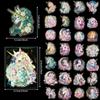 Compra Direta Transfronteiriça de 30 Adesivos para Pet da Série Fantasia de Desenho Animado Unicórnio, Adesivos Decorativos Transparentes a Laser 3D para Skateboard DIY