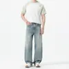 Ropa para Hombre Fengshe / Jeans curvos deconstruidos estilo americano para hombre, nueva marca de moda de verano, pantalones anchos casuales sueltos lavados