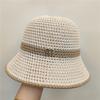 Nuevo Sombrero de Sol de Punto Hueco con Letras a Juego para Mujer, Verano, Vacaciones, Playa, Estilo Coreano, Venta al por Mayor