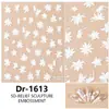 Redanco5D Embutido Popular Adesivos para Nail Art Flor Branca Adesivos 3D para Unhas Acessórios para Diário Dr1613