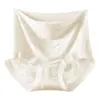 [Mesmo produto do Douyin] Roupa íntima jacquard em relevo estilo chinês, cintura média-alta, cobertura total, entrepernas estendido, calcinha triângulo