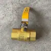Válvula de bola de latón de diámetro completo Válvula de bola con rosca NPT Válvula de bola de cobre estándar americano PN40 Válvula de bola alargada de color natural Fabricante de exportación