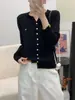 Cárdigan pequeño de punto con botones, manga larga, nuevo estilo principios de otoño 2026, prendas de punto para mujer, top de punto casual