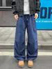 Pantalones Cargo Rectos Desgastados de Calle Americana para Hombre con Múltiples Bolsillos de Algodón Puro Lavado Pantalones Casuales para Hombre Pantalones de Paracaidista de Hoja Curva