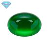 Huagang Gem Em Forma De Ovo De Vidro Verde Pedra Nua Gema Oval Base Plana Rosto Liso Atacado Arc Face DIY Pedra Principal