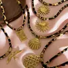 Lele Jewelry Concha de Sol Pájaro Cuerda de Aislamiento de Nylon Collar de Acero Inoxidable No se Desvanece Estilo Bohemio Costero