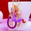 Chaveiro de Cavalo Estilo Chinês Cravejado de Diamantes Pingente de Bolsa de Metal para Homens e Mulheres Anel de Chaveiro Pingente do Zodíaco do Cavalo Presente
