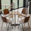 Silla de Comedor Vintage de Acero Inoxidable para Restaurante y Cafetería, Silla de Comedor Comercial de Alta Gama con Respaldo, Estilo Bauhaus