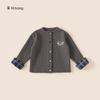 Roupa Infantil Bangxuan Chegada Nova de Inverno Suéter para Meninas Cardigan Infantil Patchwork da Moda Jaqueta de Lã Tricotada para Crianças Pequenas