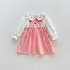 Vestido Dulce para Niña Duducream con Bordado de Conejo Estilo Primavera 2026 Cuello de Muñeca Algodón Puro Manga Larga Vestido para Bebé