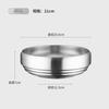 Tazón de Fideos Fríos de Acero Inoxidable estilo Coreano Comercial Dorado de Doble Capa para Polvo de Caracol Tazón para Bibimbap Especial Grueso de Acero Inoxidable Anti-caída Anti-escaldaduras