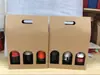 Caixa de Embalagem para Vinho Tinto Spot Caixa Colorida de Papelão Ondulado para Cerveja Caixa de Vinho Única e Dupla em Couro Sintético Bolsa Universal para 6 Garrafas