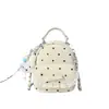 Mini Mochila de Renda com Bolinhas e Laço Menina Doce Portátil Corrente Transversal Moda Feminina Tendência Bolsa Pequena Feminina