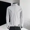 Chaqueta de Seda de Hielo para Hombre con Protección Solar, Verano Delgada Transpirable Cuello Alto Ropa de Protección UV para Exteriores, Chaqueta de Piel para Hombre