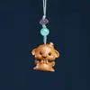 Sândalo verde esculpido desenho animado animal guardião do Zodíaco sândalo fofo fofo animal corrente para celular pingente de mochila de casal
