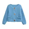 Cardigan de Tricô com Gola Redonda e Manga Longa 870