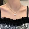Nuevo collar de mariposa moda mujer lujo ligero simple plata Rojo de red transmisión en vivo novias novia cadena clavícula