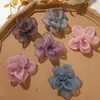 Organza Estilo Coreano Versátil Cosido a Mano Doble Capa Gardenia DIY Pin Lateral Lazo para el Cabello Accesorio para el Cabello Ramillete Ropa Accesorios Florales