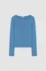 Qc No Reembolsable Primavera 2026 Nuevo Coreano Dongdaemun Le*Obe Color Sólido Ajustado Cuello Barco Manga Larga Camiseta Top