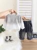 Ropa Infantil Transfronteriza Primavera y Otoño Nuevo Estilo Sudadera para Bebés y Niños Pequeños Conjunto de Manga Larga Atuendo de Dos Piezas Moderno