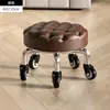 Banqueta Baixa Doméstica com Rodízios Giratórios, Banquinho Pequeno para Crianças Aprendendo a Andar, Banqueta para Manicure e Costura, Banquinho Pequeno