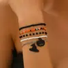 Moda Europea y Americana Transfronteriza Halloween Calabaza Sombrero de Bruja Aleación Colgante 5 Metal Vidrio Pulsera Elástica Set